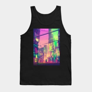 Japan Neon City Lights Tank Top